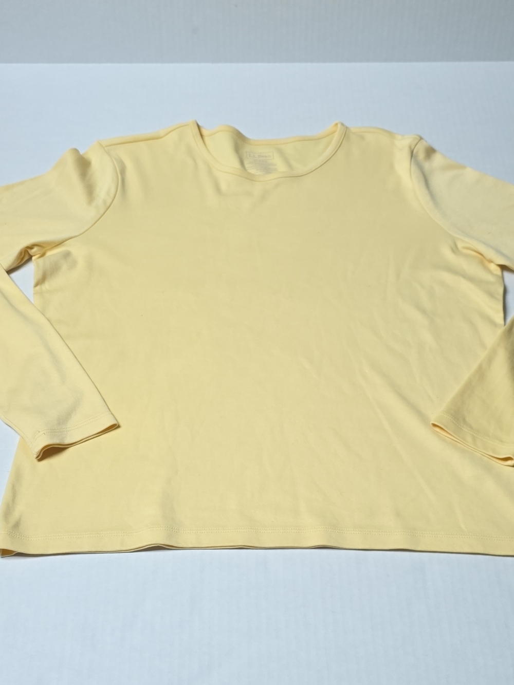 L.L Bean Long Sleeve Crewneck Top - Light Yellow